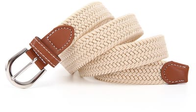 Beige elastische riem - Creme kleurige riem - 105CM - Uitrekbaar tot 120CM - Beige - Unisex - CHPN
