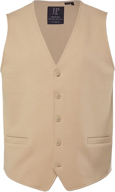 JP 1880 - Heren - Jersey vest NEW YORK FLEXNAMIC® business mix en match - Beige - Maat 4XL