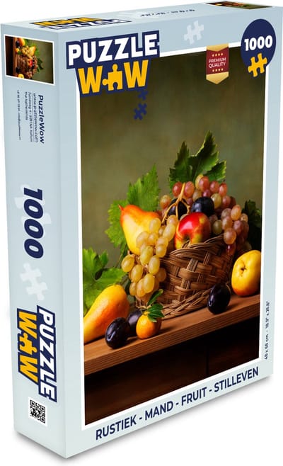 Puzzel Rustiek - Mand - Fruit - Stilleven - Legpuzzel - Puzzel 1000 stukjes volwassenen