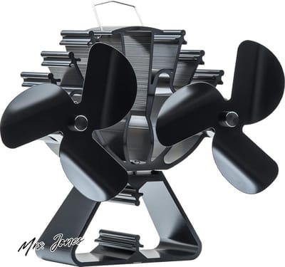 Mrs. Jones Twin Blades Log Burner Fan Grote Luchtstroom Warmte Aangedreven Ventilator Houtkachel Hout/Log Brander/Open haard .