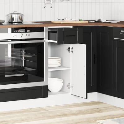 vidaXL - Onderkast - "Porto" - bewerkt - hout - zwart