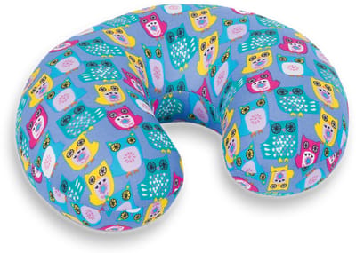 Kuschelmaxx kinder-nekkussen - Reiskussen vliegtuig - Eulen print - Stevig & zacht - Mooie print - Gevuld met microgranulaat - Vormvast & wasbaar - Ideaal voor op reis