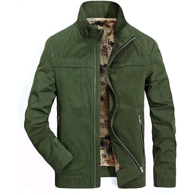 Herfst Nieuw Middenleeftijd Effen Kleur Modieus Herenjack Casual Heren Opstaande Kraag Jack Trend XXXXL gray
