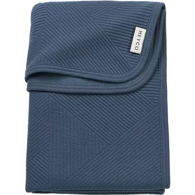 Meyco Baby Jacquard Wiegdeken - Flannel - Indigo - 75x100cm - 1.0 TOG