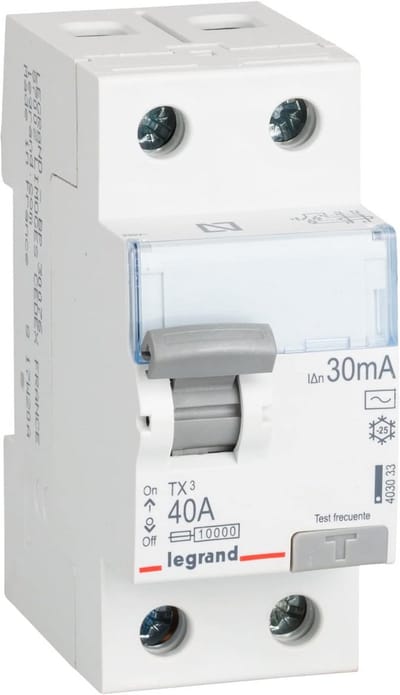 Differentieelschakelaar 2-polig 30 mA 40 A Type AC