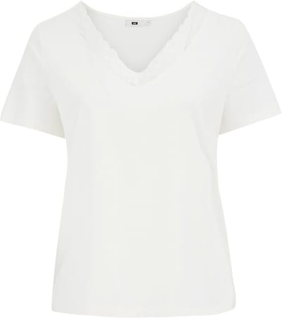WE Fashion Dames T-shirt met kant - Curve