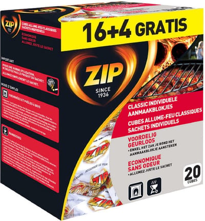 ZIP - Aanmaakblokjes 40 Stuks - Snelle Ontbranding - Lange Brandduur - Geurloos