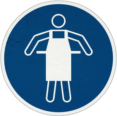 Veiligheidsschort verplicht gebodsbord - M026 | Sign Again materiaal | 10 cm