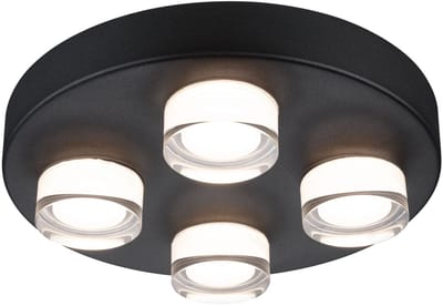 Selection Bathroom Wand- en plafondlamp Kame IP44 3000K 4x500lm 230V 4x4,2W Signaal zwart