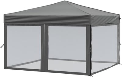 Opvouwbare Partytent - Feesttent Paviljoen - Tuinfeest Organiseren - Met Stalen Frame - 3x3 m - Antraciet