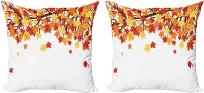 ABAKUHAUS Herfstkussensloopset (2 stuks), Romantisch herfstseizoen, 45 cm, Multicolor