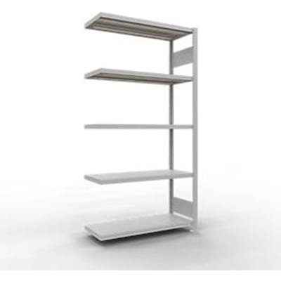 Schulte Lagertechnik MULTIplus 250 rekkensysteem zonder grendel, lengte grendel, 2000x1000x400 mm, 5 legborden, lichtgrijs