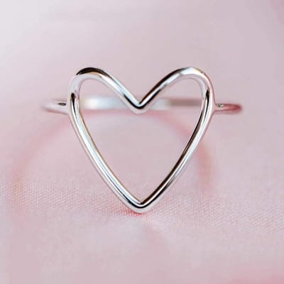 Huitan Holle Hart Ringen voor Vrouwen Minimalistische Modieuze Vrouwelijke Accessoires Liefdesringen Huwelijksaccessoires Trendy Sieraden Bulk 10 gray