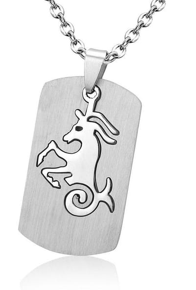 Montebello Ketting Steenbok - 316L Staal - Horoscoop - 50x22mm - 50cm