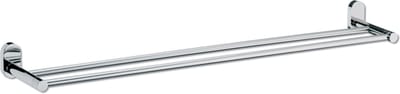 Kela Lucido - Handdoekrek met Wandbevestiging - Lang - Dubbel - Zilver