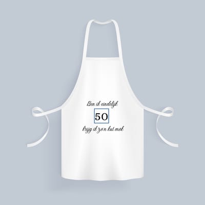 Akyol - ben ik eindelijk 50 krijg ik zo'n kut mok Keukenschort - Hoera 50 jaar - mama papa - verjaardag 50 jaar - cadeautje - geschenk - 82 bij 71 cm
