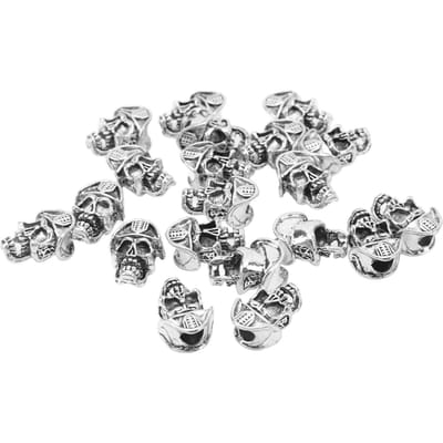 20 STUKS Baardkralen met Gaten Dreadlock Versieringen DIY Viking Baard Haar Vlechten Sieraden gray