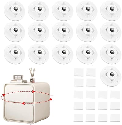 Flat Casters voor Meubels, 16 Stuks, Ideaal voor Kleine Meubels, Tafelwielen met Niet-Merkende Band, Kastwielen met een Draagvermogen van 10 kg