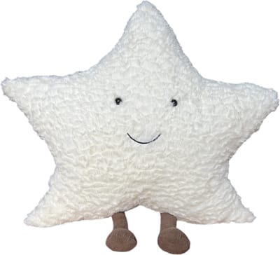 KimDo - Lachende Ster kussen - 60 cm - Wit - Babykamer Decoratie - Kraamcadeau - Knuffel