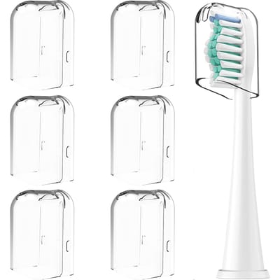 6-delige herbruikbare opzetborstelafdekkingen compatibel met Philips Sonicare elektrische opzetborstels voor opslag in huis en op reis