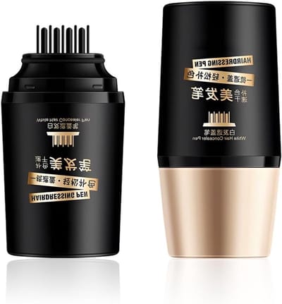 2-in-1 kleurpotlood met geïntegreerde kam voor het bijwerken van grijs haar en uitgroei, water- en zweetbestendig, ideaal voor een snelle haarkleur en touch-up (donkerbruin)