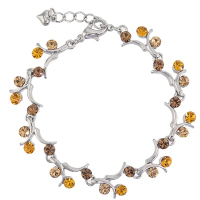 Behave – Armband – Zilverkleurig – Amberbruin Goudbruin En Rookbruin Kristal – Nikkelvrij