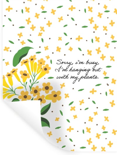 Muurstickers - Sticker Folie - Quotes - Spreuken - Sorry I'm busy I'm hanging out with my plants - 30x40 cm - Plakfolie - Muurstickers Kinderkamer - Zelfklevend Behang - Zelfklevend behangpapier - Stickerfolie