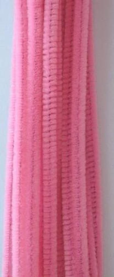Chenilledraad - 30cm - 6mm - 20 stuks roze