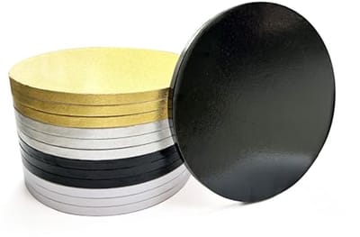 Verpakkingen Dikke Cakedrums - 10 Inch Geassorteerde Ronde Taartplanken in Goud, Zwart, Zilver en Wit
