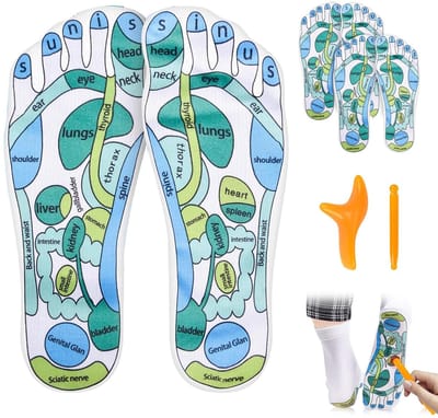 Dailygoods- Acupressuursokken 2 Paar - Reflexzone Sokken - Sokken met Massagestaaf - Voetreflexzones - Massage voor Thuis - Geschikt voor Dames/Heren - Massagesokken