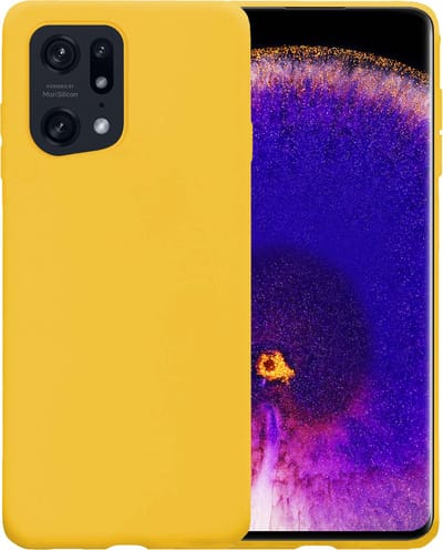 Hoesje - Geschikt voor OPPO Find X5 - Sterk & Shockproof - Siliconen Case - Hoes Cover - Telefoonhoes - Geel