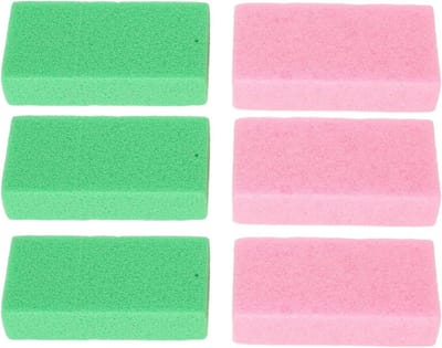 Puimsteen Set - Voet Scrubbers - Voetverzorging Thuis - Zachte Effectieve Exfoliatie - 6 Stuks - Roze Groen
