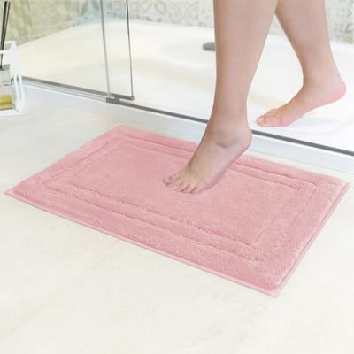 Badmat Anti-Slip | Super absorberend en machinewasbaar | Te combineren als badmat set | Voor de badkamer, douche, bad of als WC mat | Roze - 40x60 cm