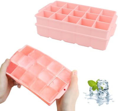 IJsblokjesvorm, 2 stuks, 30 vakjes, siliconen ijsblokjesschaal, grote vierkante ijsblokjes van 3,5 cm, voor cocktails, whisky, wijn, fruit, puree, ijsthee