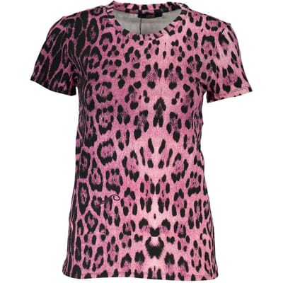 Cavalli Class Roze Katoenen Dames T-Shirt