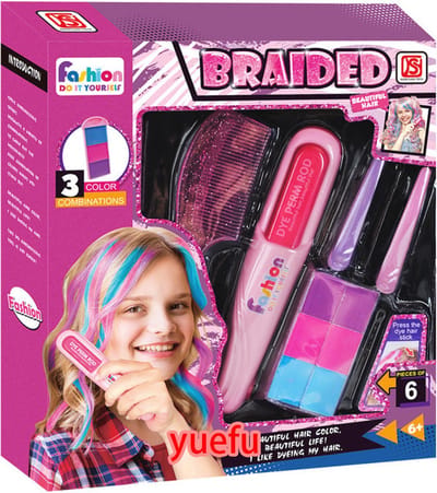 Learnlogic URA-56 Nieuwe Deluxe Uitwasbare Haarkrijt Kam - Tijdelijke Kleur Pennen Make-up Kit voor Meisjes en Kinderen van 4-13 Jaar, Geweldig Geschenken en Speelgoed voor Pasen, Verjaardag, Cosplay (Blauw, Geel, Paars, Rood, Groen, Roze)