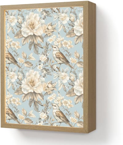 Wandlamp 30x40 cm - Oplaadbaar - Botanisch - Zangvogel - Blauw - Wandlampen binnen woonkamer - Slaapkamer lamp - Decoratieve nachtlamp - Vloerlamp draadloos