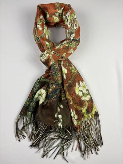 Vincent van Gogh amandelbloesem van mooi materiaal 1 kant effe kleur 80% viscose en 20% katoen