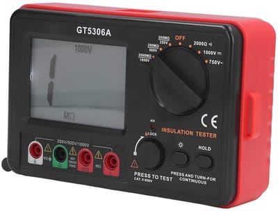 Isolatietester Digitaal - Megaohm Meter - Spanning Testen - Hoge Precisie Metingen - 17.5 x 11.5 x 6.4 cm - Grijs