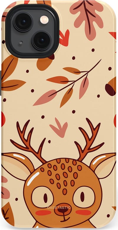 Casetastic hoesje geschikt voor Apple iPhone 13 - MagSafe - Dubbellaagse bescherming - Hert in de herfst - Fashion Case - Zand Terracotta Rood