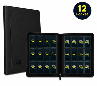 TradingCardPro® Deluxe 12-Pocket Verzamelmap – Met Ritssluiting – Geschikt voor Pokemon – 480 Kaarten – 12 Pocket - Binder - Zwart