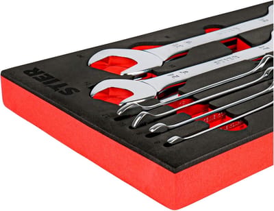Dubbele Steeksleutelset - Ringsleutel Set - Werkplaats Gebruik - EVA Schuim Inlay - 6-32 mm - Zwart