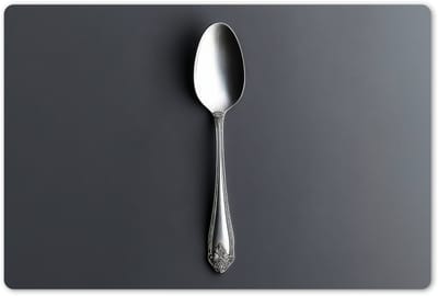Placemats 45x30 cm - Placemat kunststof - 1 stuk - Zilver - Metaal - Lepel - Borden onderleggers - Decoratie voor op tafel - Keuken tafeldecoratie accessoires - Vinyl onderlegger - Tafelversiering