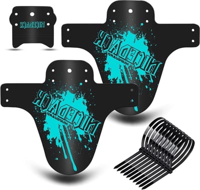 Fiets Spatborden - MTB Mud Guard - Fietsen Schoon Houden - Duurzaam Polypropyleen - 26 x 22 cm - Cyaan