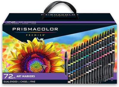 Prismacolor Premier Double-Ended Art Markers - Dubbelzijdige Stiften - Fijne en Beitel Tips voor Thuisgebruik - 72 stuks
