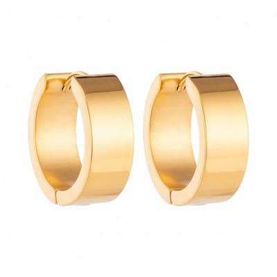 Aramat Jewels | Oorringen | RVS Hoepel Oorringen Glad Goudkleur 20mm - Dames | | | |7mm | Staal | Volwassenen | Verkleurd niet