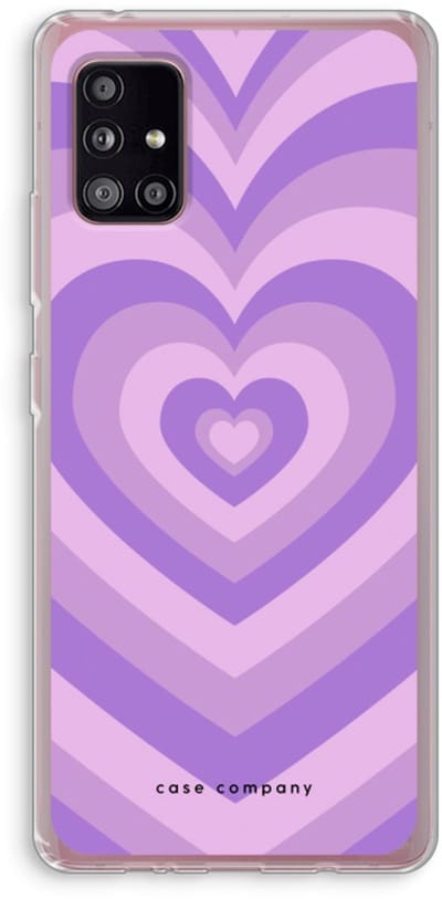 Case Company® - Hoesje geschikt voor Samsung Galaxy A51 5G hoesje - Hart Paars - Soft Cover Telefoonhoesje - Bescherming aan alle Kanten en Schermrand