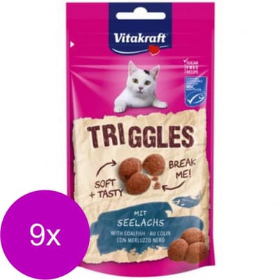 Vitakraft Triggles - Kattensnack - Koolvis - 9 x 40 g