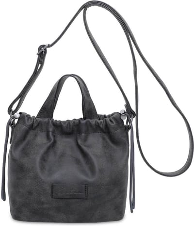 Fritzi aus Preußen Schoudertas Poppi03 Vintage Crossbody Bag Black Idol Zwart