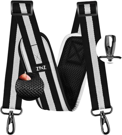 Universele Schouderriem - Verstelbare Draagband - Tas Dragen - Extra Dik Kussen - 77 Inch Lengte - Strepen Zwart Wit